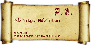 Pántya Márton névjegykártya