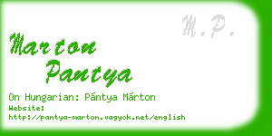 marton pantya business card
